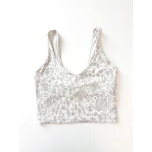 lululemon white leopard align tank - size 4